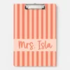 Custom Name Teacher Clipboard, Personalized Teacher Appreciation Gifts, Stripe Teacher Acrylic Paper Clipboard, End Of School Teacher Gifts - Style 7