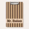 Custom Name Teacher Clipboard, Personalized Teacher Appreciation Gifts, Stripe Teacher Acrylic Paper Clipboard, End Of School Teacher Gifts - Style 8