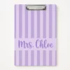 Custom Name Teacher Clipboard, Personalized Teacher Appreciation Gifts, Stripe Teacher Acrylic Paper Clipboard, End Of School Teacher Gifts - Style 9