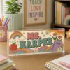 Custom Retro Groovy Teacher Name Plate, Personalized Acrylic Desk Sign, Teacher Appreciation Gift, Office Decor, Back To School Gift - Style 1