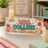 Custom Retro Groovy Teacher Name Plate, Personalized Acrylic Desk Sign, Teacher Appreciation Gift, Office Decor, Back To School Gift - Style 2