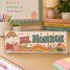 Custom Retro Groovy Teacher Name Plate, Personalized Acrylic Desk Sign, Teacher Appreciation Gift, Office Decor, Back To School Gift - Style 7