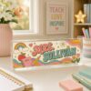 Custom Retro Groovy Teacher Name Plate, Personalized Acrylic Desk Sign, Teacher Appreciation Gift, Office Decor, Back To School Gift - Style 8