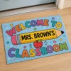 Custom Teacher Doormat Personalized Classroom Welcome Mat, Pencil School Entry Rug, Teacher Appreciation Gift - Style 1