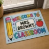 Custom Teacher Doormat Personalized Classroom Welcome Mat, Pencil School Entry Rug, Teacher Appreciation Gift - Style 3