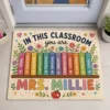 Custom Teacher Doormat With Name, Classroom Books Welcome Mat, Teacher Appreciation Gift - Style 10