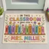 Custom Teacher Doormat With Name, Classroom Books Welcome Mat, Teacher Appreciation Gift - Style 2