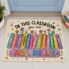 Custom Teacher Doormat With Name, Classroom Books Welcome Mat, Teacher Appreciation Gift - Style 5
