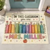 Custom Teacher Doormat With Name, Classroom Books Welcome Mat, Teacher Appreciation Gift - Style 7