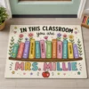Custom Teacher Doormat With Name, Classroom Books Welcome Mat, Teacher Appreciation Gift - Style 9