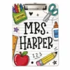 Custom Teacher Name Clipboard, Personalized Teacher Acrylic Clipboard, Clipboard With Teacher Elements, Teacher Appreciation Gift - Style 1