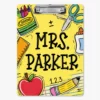 Custom Teacher Name Clipboard, Personalized Teacher Acrylic Clipboard, Clipboard With Teacher Elements, Teacher Appreciation Gift - Style 4