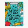 Custom Teacher Name Clipboard, Personalized Teacher Acrylic Clipboard, Clipboard With Teacher Elements, Teacher Appreciation Gift - Style 9