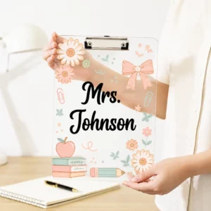 Custom Teacher Name Clipboard, Teacher Appreciation Gift, Personalized School Pencil Board, Classroom Decor, Back To School Gift From Kid - Style 1