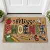Custom Teacher Name Doormat Classroom Ruler Welcome Mat Personalized Gift For Teacher Elementary School Rug Colorful Classroom Door Decor - Style 1