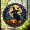 Halloween Black Cat Suncatcher Stained Glass, Black Cat, Halloween Night Decor, Cat Halloween, Cat Suncatcher, Cat Lovers Gift - Style 4