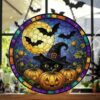 Halloween Black Cat Suncatcher Stained Glass, Black Cat, Halloween Night Decor, Cat Halloween, Cat Suncatcher, Cat Lovers Gift - Style 6