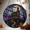 Halloween Stained Glass Suncatcher, Spooky Home Decor, Halloween Suncatcher, Halloween Ornament Suncatcher, Halloween Gift, Stained Suncatcher - Style 10