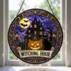 Halloween Suncatcher, Stained Glass Window Hanging, Pumpkin Happy Halloween Decor Gift - Style 12