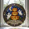 Halloween Suncatcher, Stained Glass Window Hanging, Pumpkin Happy Halloween Decor Gift - Style 13