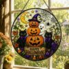Halloween Suncatcher, Stained Glass Window Hanging, Pumpkin Happy Halloween Decor Gift - Style 5