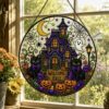 Halloween Suncatcher, Stained Glass Window Hanging, Pumpkin Happy Halloween Decor Gift - Style 7