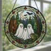 Mothman Stained Glass Suncatcher, Cryptid Window Hanging Decor, Mythical Creature Ornament, Gothic Paranormal Gift, Halloween Decor - Style 10