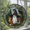Mothman Stained Glass Suncatcher, Cryptid Window Hanging Decor, Mythical Creature Ornament, Gothic Paranormal Gift, Halloween Decor - Style 5