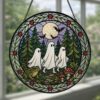 Mothman Stained Glass Suncatcher, Cryptid Window Hanging Decor, Mythical Creature Ornament, Gothic Paranormal Gift, Halloween Decor - Style 7