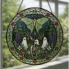 Mothman Stained Glass Suncatcher, Cryptid Window Hanging Decor, Mythical Creature Ornament, Gothic Paranormal Gift, Halloween Decor - Style 8