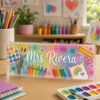 Personalized Art Teacher Name Desk Plaque, Custom Teacher Appreciation Gifts, Teacher Name Plate, Teacher Acrylic Block, New Teacher Gift - Style 2