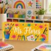 Personalized Art Teacher Name Desk Plaque, Custom Teacher Appreciation Gifts, Teacher Name Plate, Teacher Acrylic Block, New Teacher Gift - Style 5
