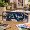 Personalized Art Teacher Name Desk Plaque, Custom Teacher Appreciation Gifts, Teacher Name Plate, Teacher Acrylic Block, New Teacher Gift - Style 7