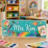 Personalized Art Teacher Name Desk Plaque, Custom Teacher Appreciation Gifts, Teacher Name Plate, Teacher Acrylic Block, New Teacher Gift - Style 8