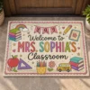 Personalized Classroom Doormat, Custom Teacher Name, Colorful Doodle Art, Teacher Appreciation Gift - Style 5