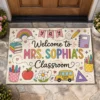 Personalized Classroom Doormat, Custom Teacher Name, Colorful Doodle Art, Teacher Appreciation Gift - Style 7