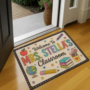 Personalized Classroom Doormat Teacher Name Entry Mat, Teacher Appreciation Gift - Style 2