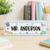 Personalized Math Teacher Desk Name Plate, Teacher Name Plate, Personalized Name Plate For Teacher, Custom Name Teacher Gift For Teacher - Style 1