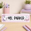 Personalized Math Teacher Desk Name Plate, Teacher Name Plate, Personalized Name Plate For Teacher, Custom Name Teacher Gift For Teacher - Style 2