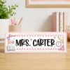Personalized Math Teacher Desk Name Plate, Teacher Name Plate, Personalized Name Plate For Teacher, Custom Name Teacher Gift For Teacher - Style 9