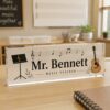 Personalized Music Teacher Name Desk Plaque, Custom Teacher Appreciation Gifts, Teacher Name Plate, Teacher Acrylic Block, New Teacher Gift - Style 5