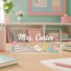Personalized Name Desk Plate For Teacher, Custom Name Sign For Desk, Acrylic Nameplate, Teacher Appreciation Gift, Office Decor - Style 2