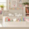 Personalized Name Desk Plate For Teacher, Custom Name Sign For Desk, Acrylic Nameplate, Teacher Appreciation Gift, Office Decor - Style 5