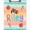 Personalized Name Teacher Back To School Gift, Custom Pencil Teacher Acrylic Paper Clipboard, End Of Year Back To School Gifts For Teacher - Style 4
