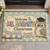 Personalized Owl Classroom Doormat, Teacher Welcome Rug, Teacher Appreciation Gift - Style 1