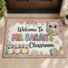 Personalized Owl Classroom Doormat, Teacher Welcome Rug, Teacher Appreciation Gift - Style 2