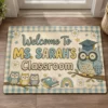 Personalized Owl Classroom Doormat, Teacher Welcome Rug, Teacher Appreciation Gift - Style 4