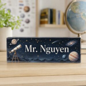 Personalized Science Teacher Name Desk Plaque, Custom Teacher Appreciation Gifts, Teacher Name Plate, Teacher Acrylic Block, New Teacher Gift - Style 2