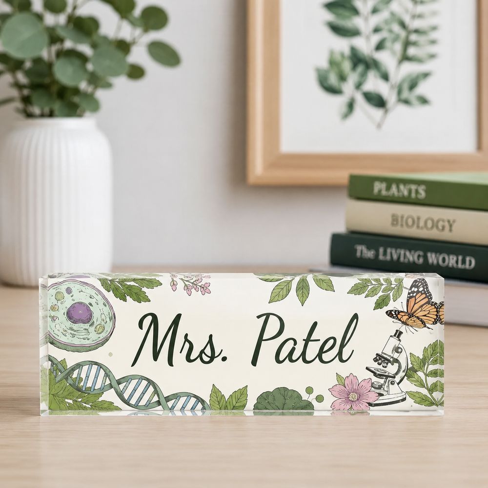 Personalized Science Teacher Name Desk Plaque, Custom Teacher Appreciation Gifts, Teacher Name Plate, Teacher Acrylic Block, New Teacher Gift - Style 3