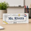 Personalized Science Teacher Name Desk Plaque, Custom Teacher Appreciation Gifts, Teacher Name Plate, Teacher Acrylic Block, New Teacher Gift - Style 5